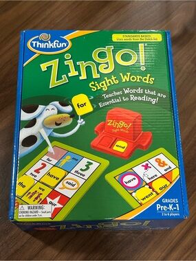 Think! Zingo! Sight Words - Green and Red Educational Game for Kids